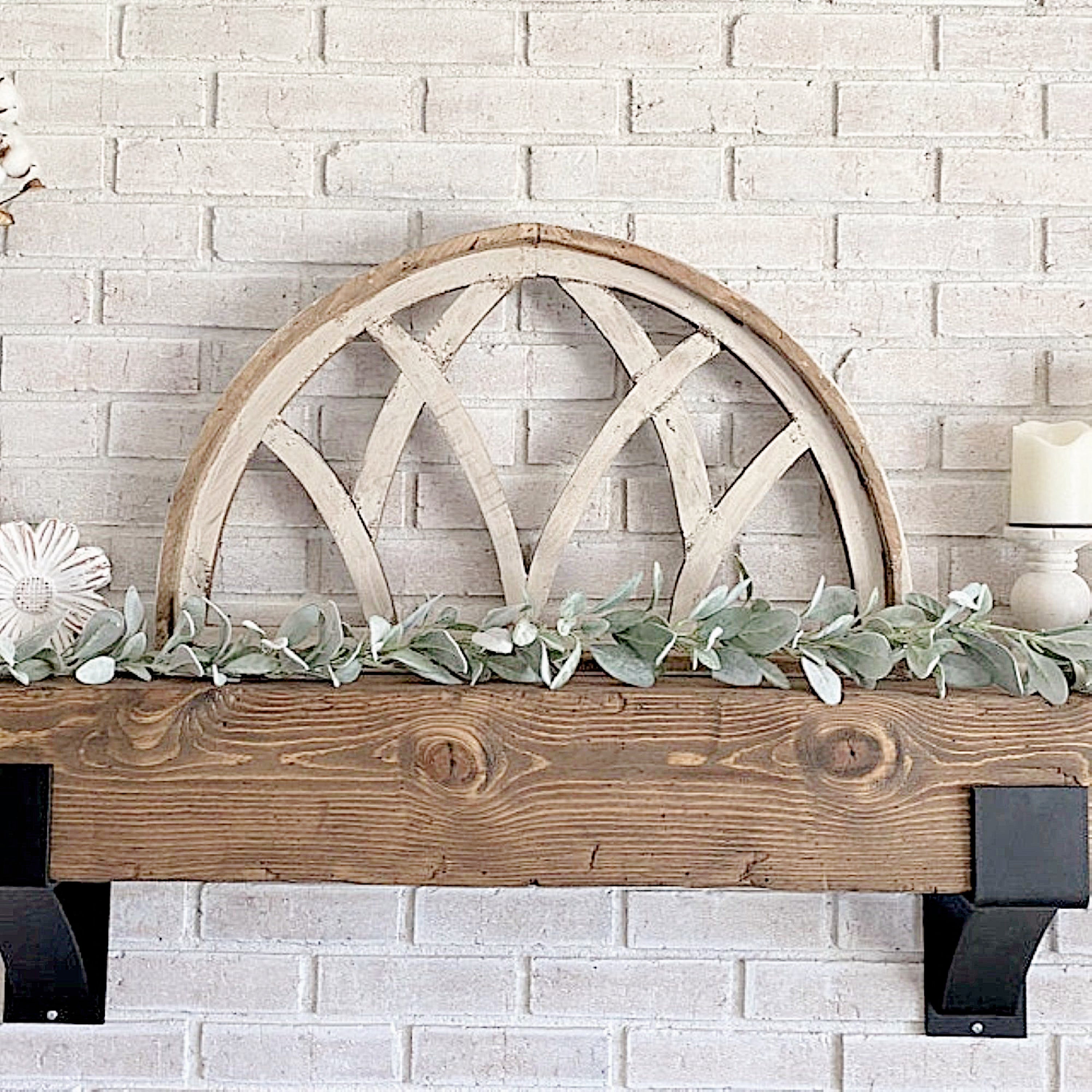 Farmhouse Half Moon Wooden Wall Window Arch -2 Sizes- Wood Cathedral Window Mountain Ridge - Ranch Junkie Mercantile LLC